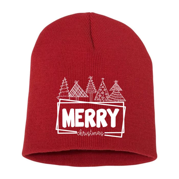 Merry Christmas Holiday Festive Short Acrylic Beanie