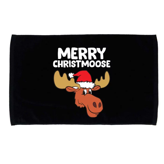 Moose Christmas Hat Moose Merry Christmoose Merry Christmas Meaningful Gift Microfiber Hand Towel