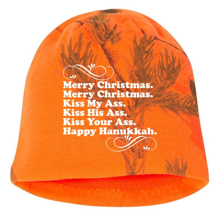 Merry Christmas Happy Hanukkah Funny Holiday Kati - Camo Knit Beanie