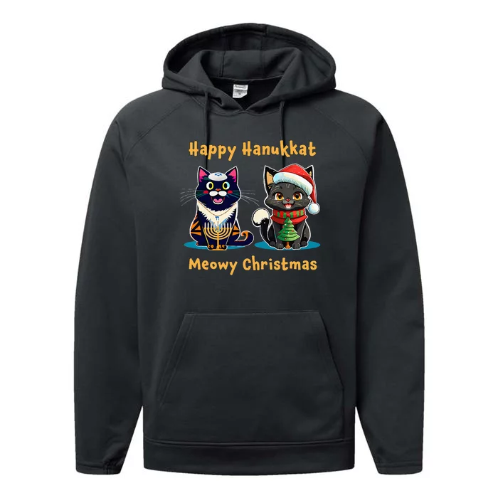 Merry Christmas Happy Hanukkah Jewish Christian Performance Fleece Hoodie