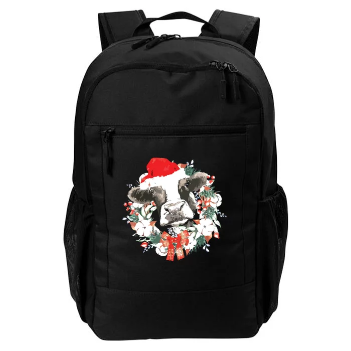 Merry Christmas Highland Cow Western Santa Hat Xmas Pajamas Daily Commute Backpack