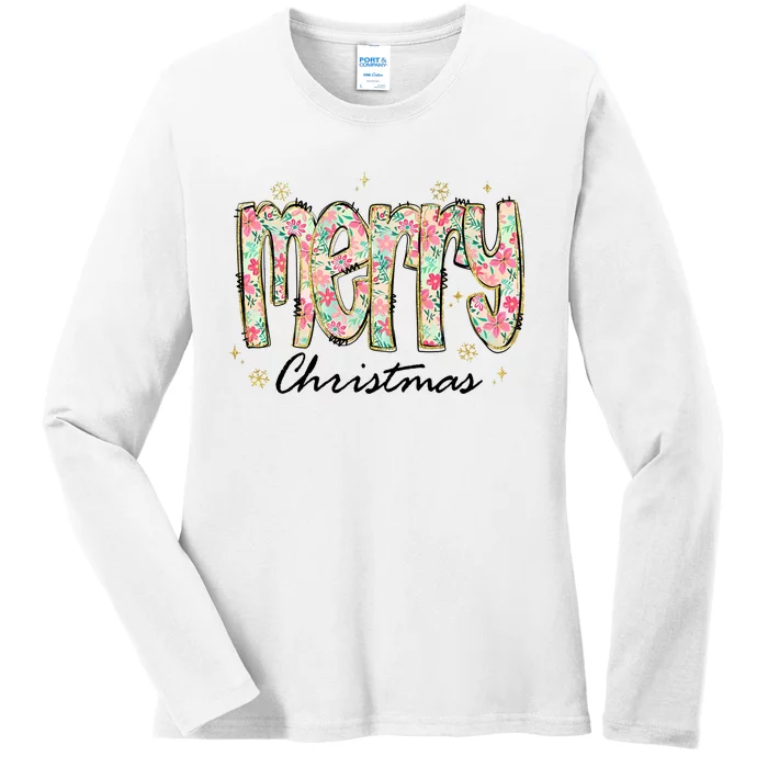 Merry Christmas Holiday Season Ladies Long Sleeve Shirt