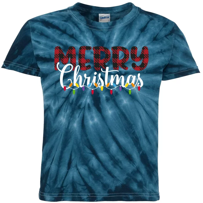 Merry Christmas Holiday Festive Kids Tie-Dye T-Shirt