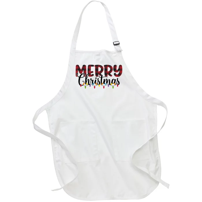 Merry Christmas Holiday Festive Full-Length Apron With Pocket