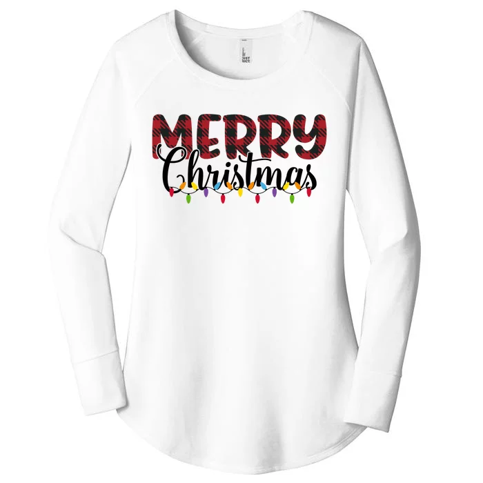 Merry Christmas Holiday Festive Women's Perfect Tri Tunic Long Sleeve Shirt