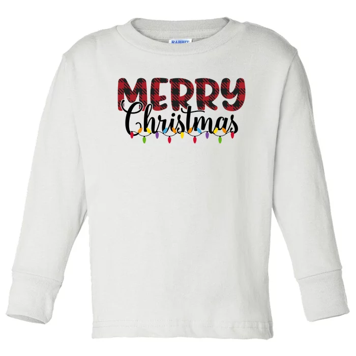 Merry Christmas Holiday Festive Toddler Long Sleeve Shirt