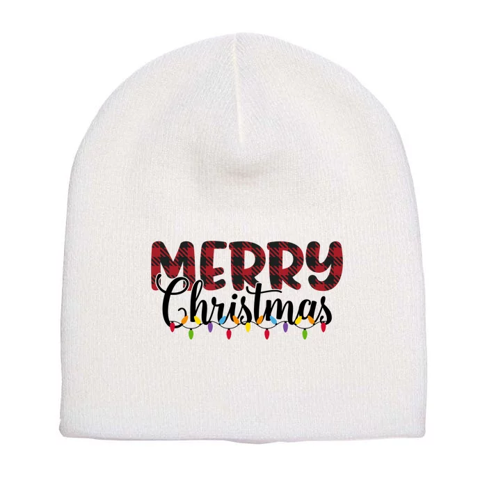 Merry Christmas Holiday Festive Short Acrylic Beanie