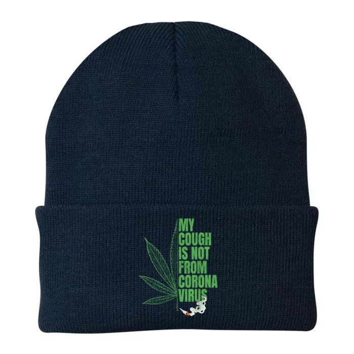 My Cough Isnt From The Virus Funny 420 Marijuana Weed Knit Cap Winter Beanie