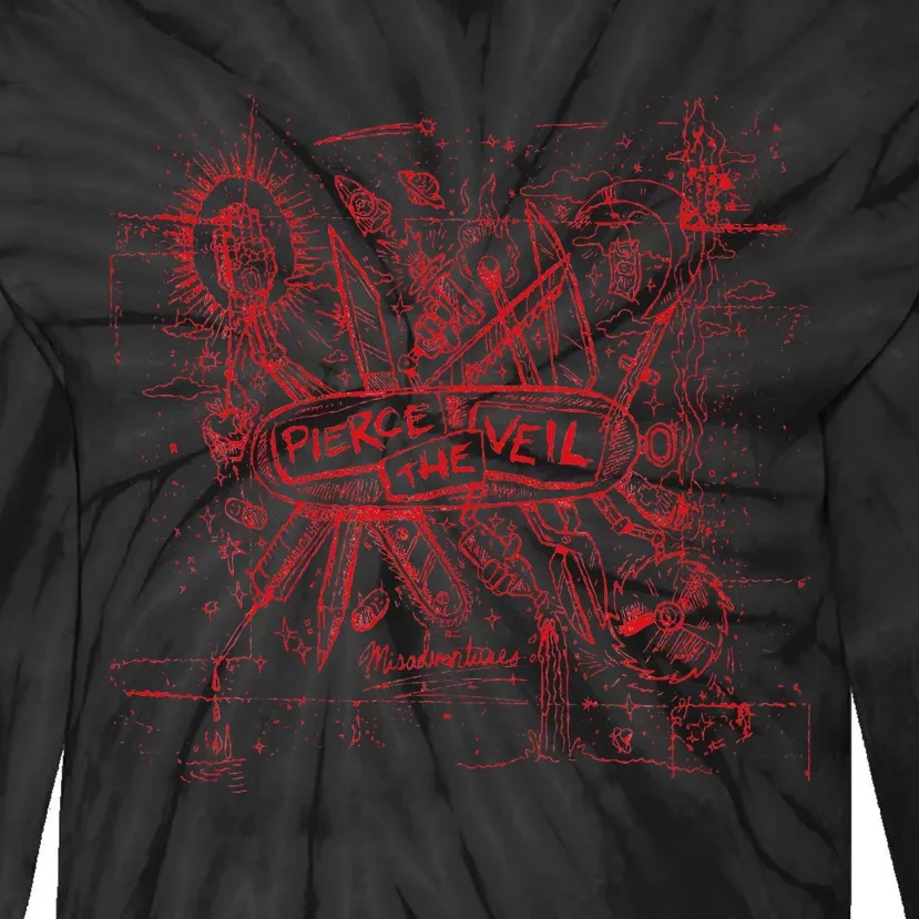 Misadventures Cover In Red Tie-Dye Long Sleeve Shirt