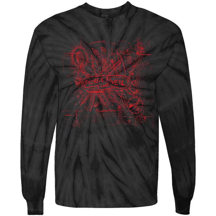 Misadventures Cover In Red Tie-Dye Long Sleeve Shirt