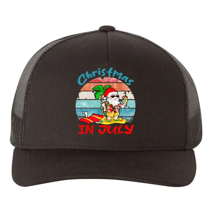 Merry Christmas In July Santa Beach Party Summer Vacation Yupoong Adult 5-Panel Trucker Hat