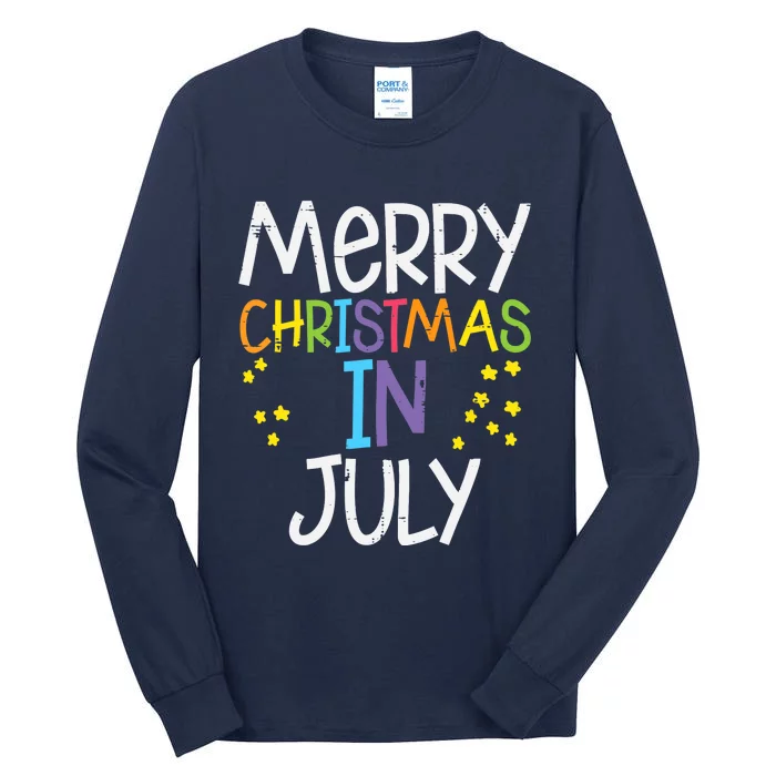 Merry Christmas In July Stars Summer Xmas Tall Long Sleeve T-Shirt