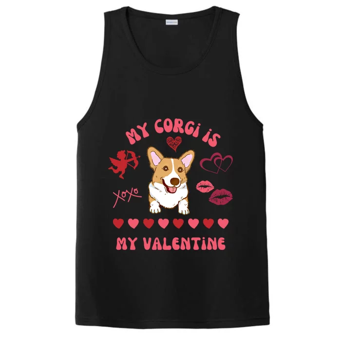 My Corgi Is My Valentine Dog Mom Fur Mama Valentine's Day Gift Performance Tank