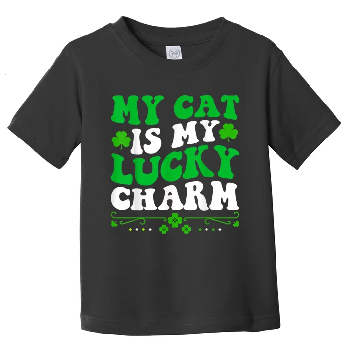 My Cat Is My Lucky Charm Cool Cat St Patrick's Day Shamrock Toddler T-Shirt