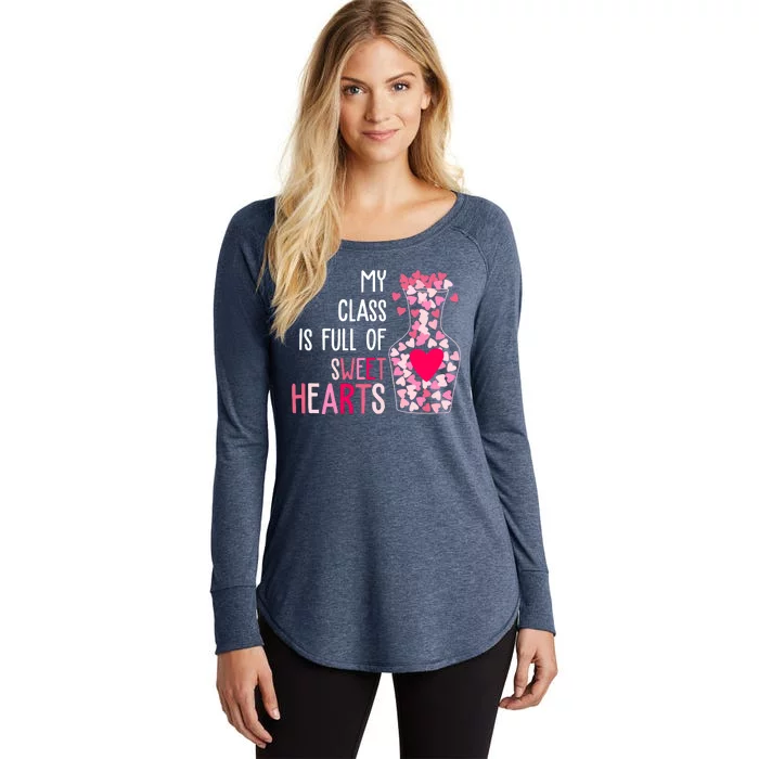 My Class Is Full Of Sweet Hearts Valentine Teacher Women's Perfect Tri Tunic Long Sleeve Shirt