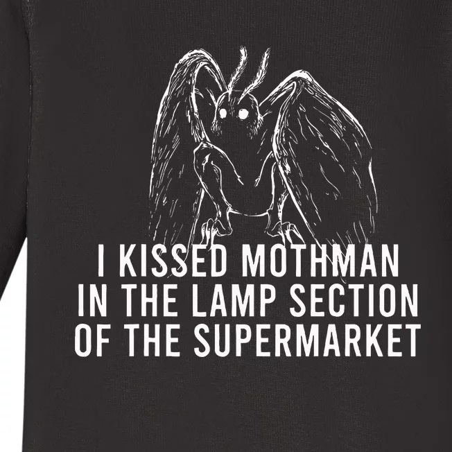 Mothman Cryptid I Kissed Mothman In The Lamp Section Baby Long Sleeve Bodysuit