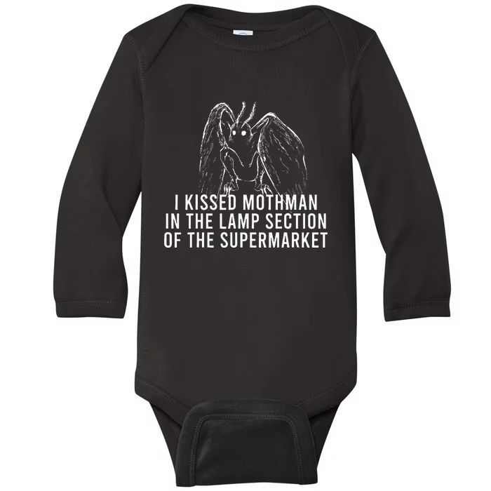 Mothman Cryptid I Kissed Mothman In The Lamp Section Baby Long Sleeve Bodysuit