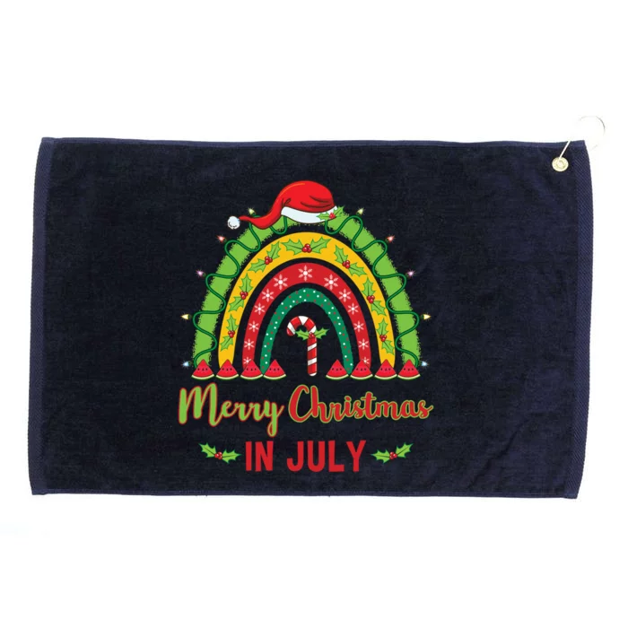 Merry Christmas In July Cute Gift Grommeted Golf Towel