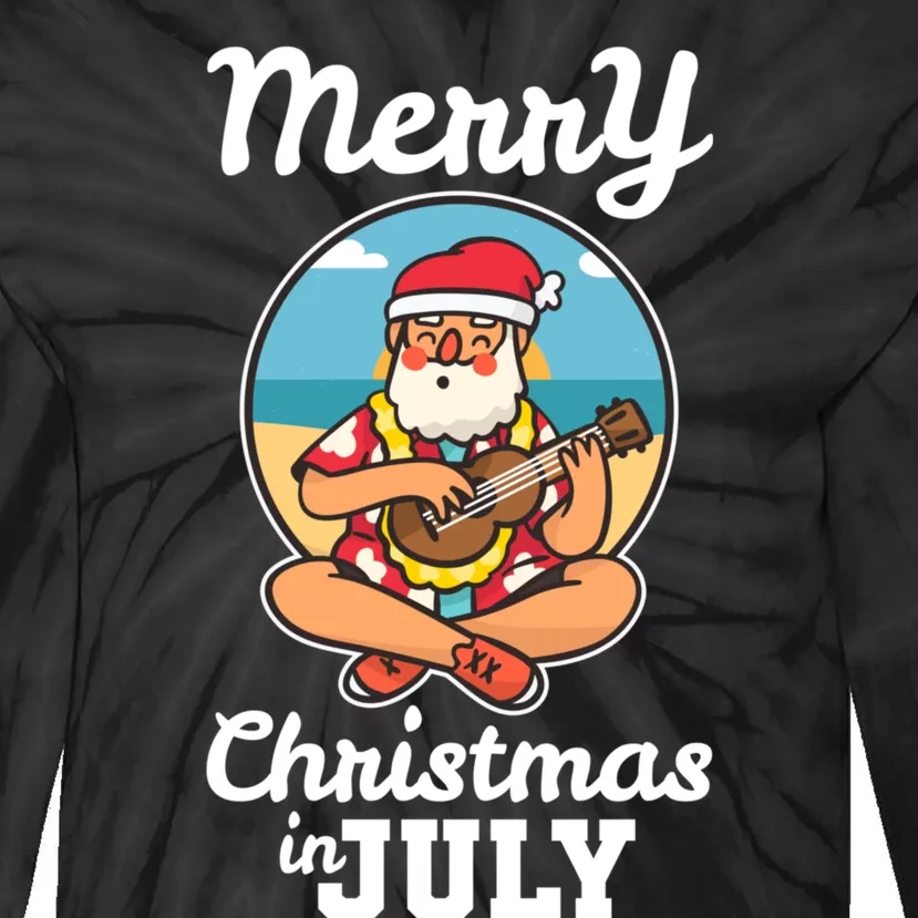 Merry Christmas In July Tie-Dye Long Sleeve Shirt