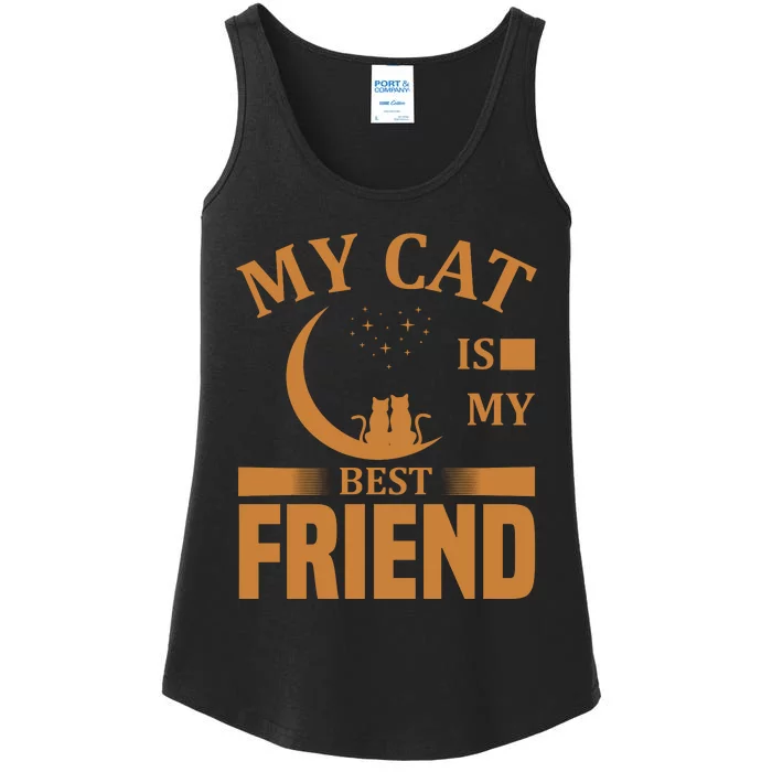 My Cat Is My Best Friend Ladies Essential Tank