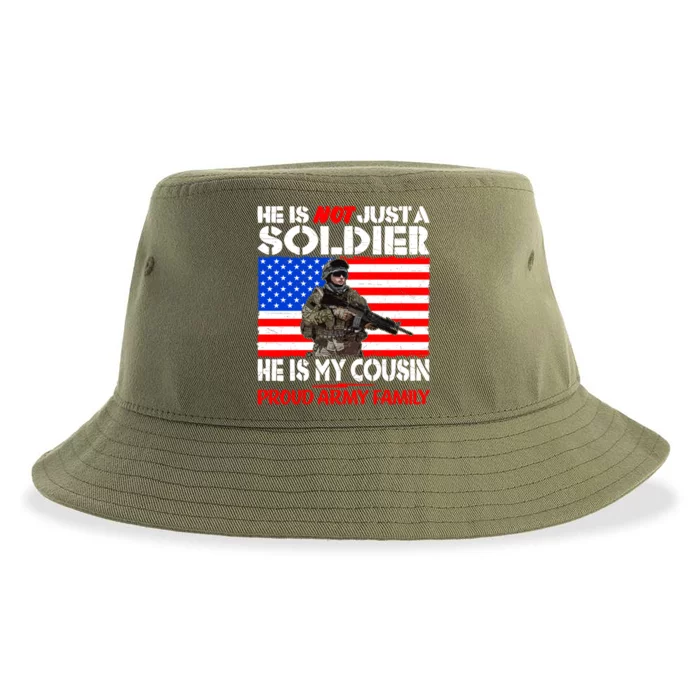 My Cousin Is A Soldier Proud Army Family Military Relative Cute Gift Sustainable Bucket Hat