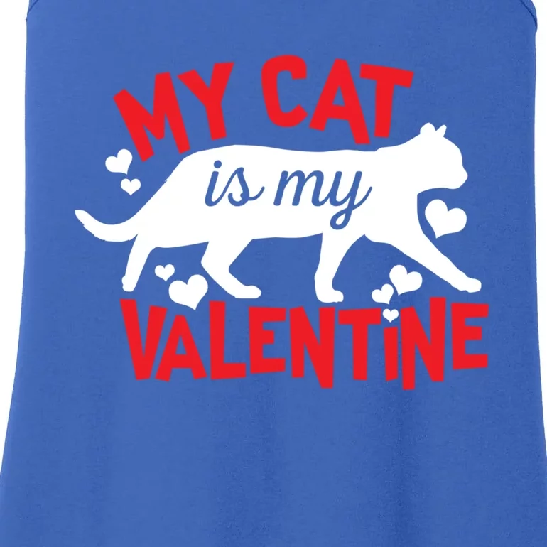 My Cat Is My Valentine Cute Vcool Giftday Heart Love Funny Gift Ladies Essential Tank