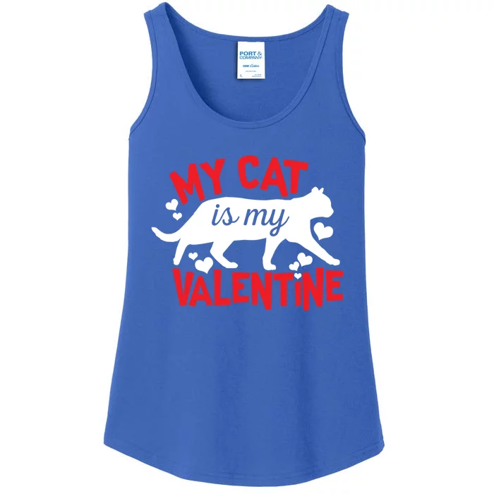 My Cat Is My Valentine Cute Vcool Giftday Heart Love Funny Gift Ladies Essential Tank