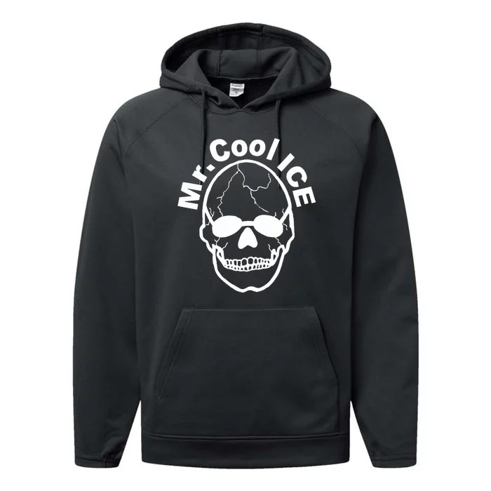 Mr Cool Ice Skull Skeleton Glasses Performance Fleece Hoodie