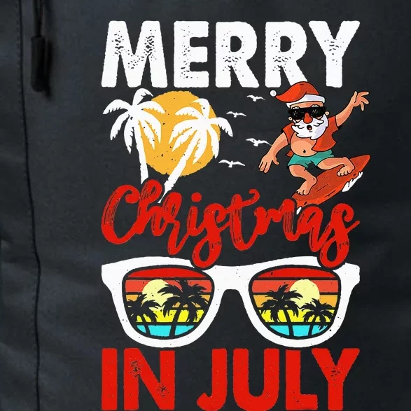 Merry Christmas In July Santa Hawaiian Summer Christmas Daily Commute Backpack