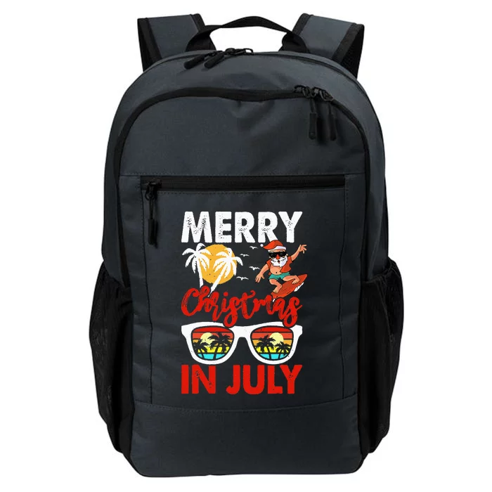 Merry Christmas In July Santa Hawaiian Summer Christmas Daily Commute Backpack