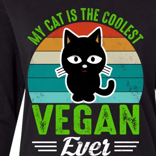 My Cat Is The Coolest Vegan Ever Gift Womens Cotton Relaxed Long Sleeve T-Shirt