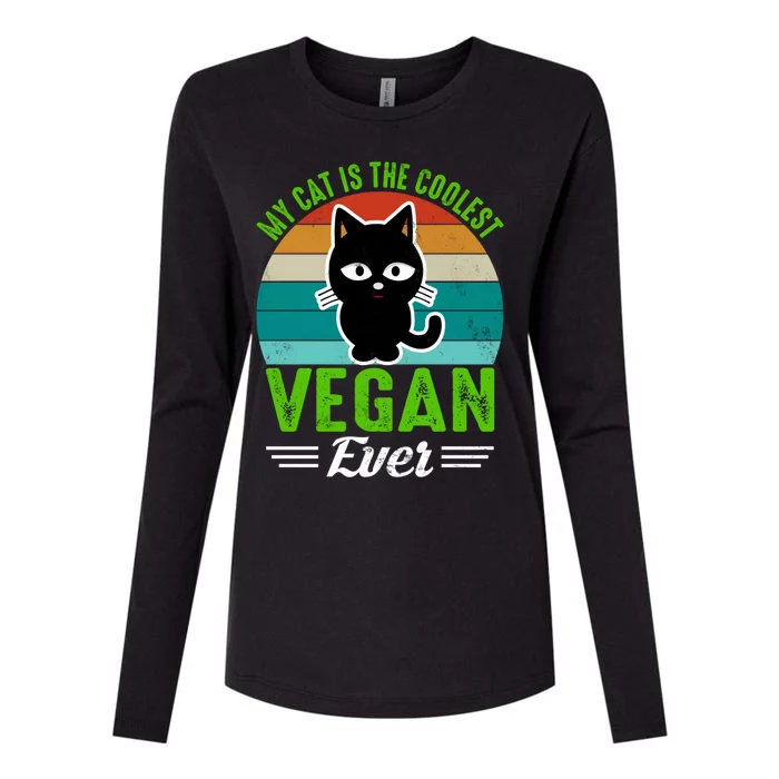 My Cat Is The Coolest Vegan Ever Gift Womens Cotton Relaxed Long Sleeve T-Shirt