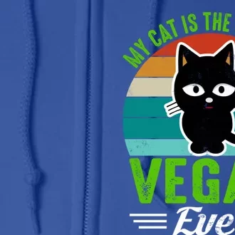 My Cat Is The Coolest Vegan Ever Gift Full Zip Hoodie