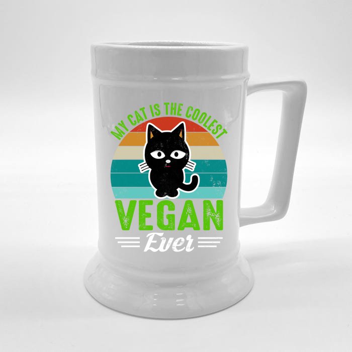 My Cat Is The Coolest Vegan Ever Gift Front & Back Beer Stein