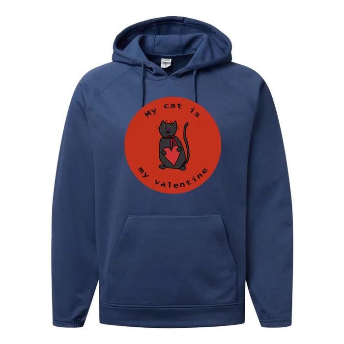 My Cat Is My Valentine Round Performance Fleece Hoodie