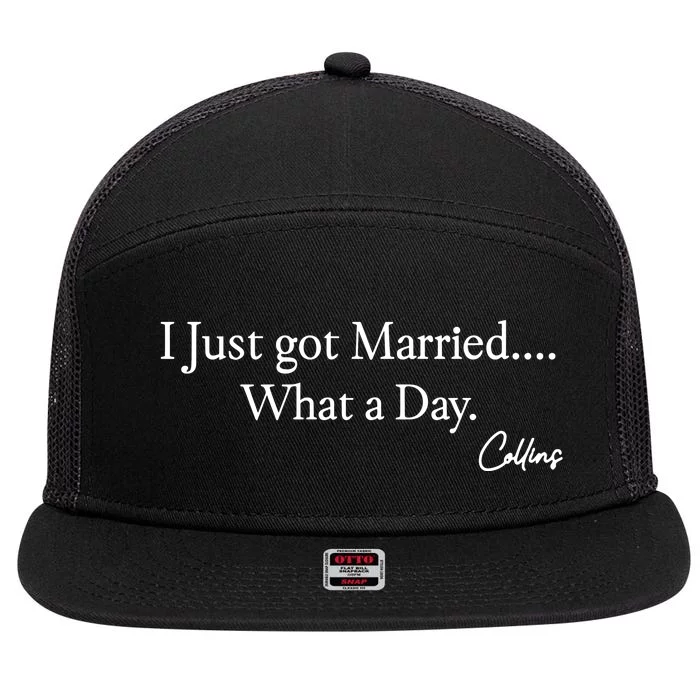 Mafs Collins I Just Got Married What A Day 7 Panel Mesh Trucker Snapback Hat