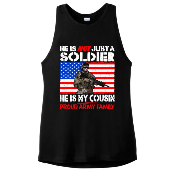 My Cousin Is A Soldier Proud Army Family Military Relative Gift Ladies Tri-Blend Wicking Tank