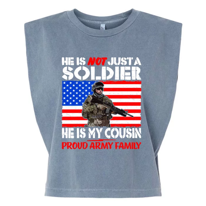 My Cousin Is A Soldier Proud Army Family Military Relative Gift Garment-Dyed Women's Muscle Tee