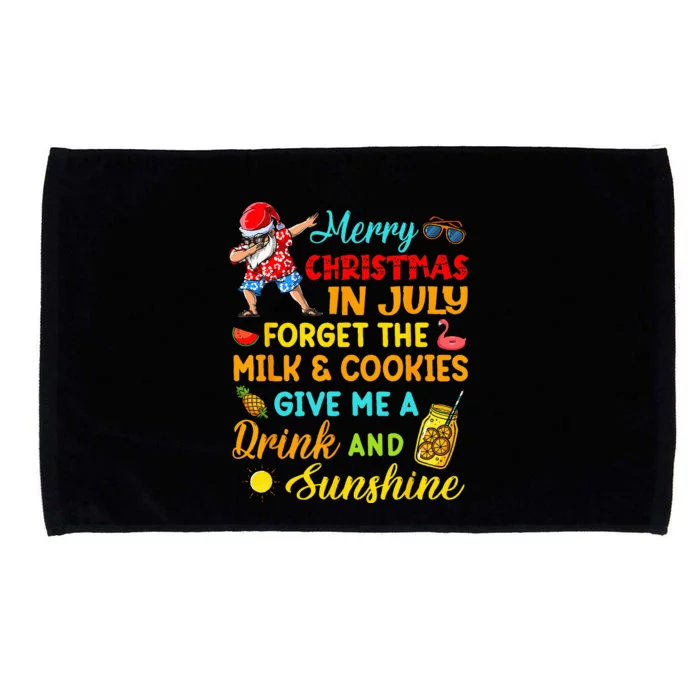 Merry Christmas In July Santa Beach Party Summer Vacation Microfiber Hand Towel