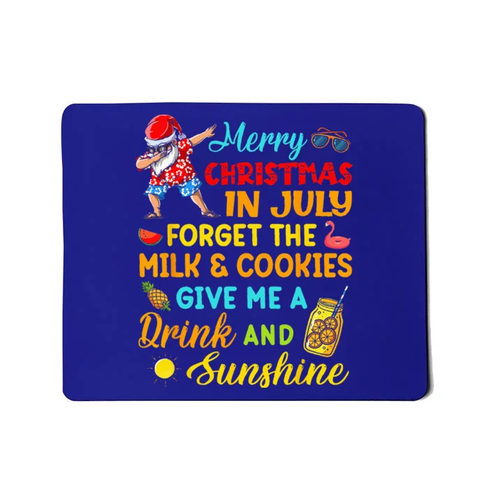 Merry Christmas In July Santa Beach Party Summer Vacation Mousepad