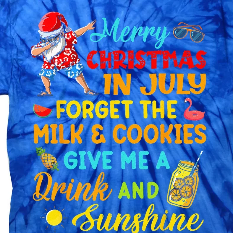 Merry Christmas In July Santa Beach Party Summer Vacation Tie-Dye T-Shirt