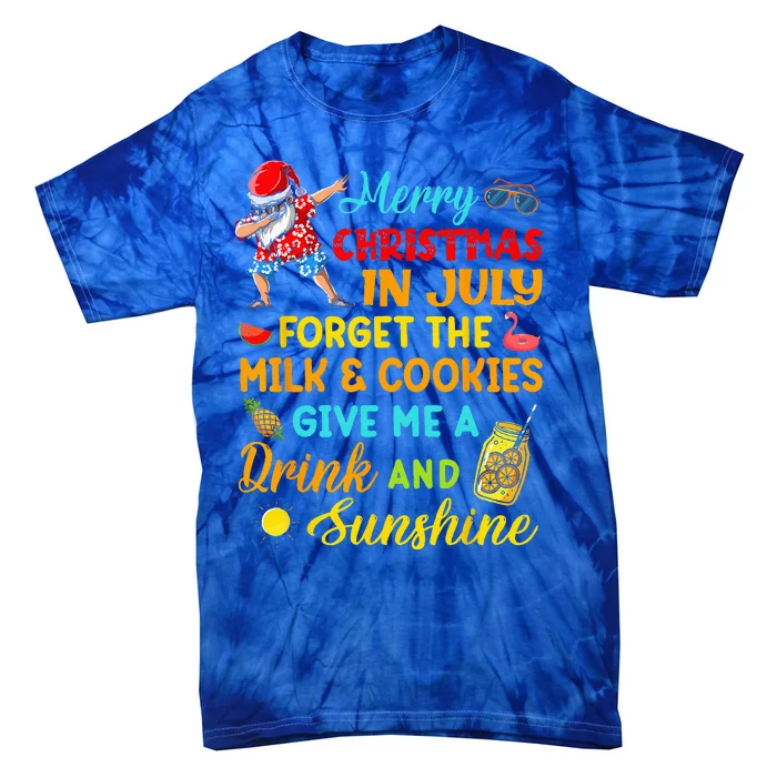 Merry Christmas In July Santa Beach Party Summer Vacation Tie-Dye T-Shirt