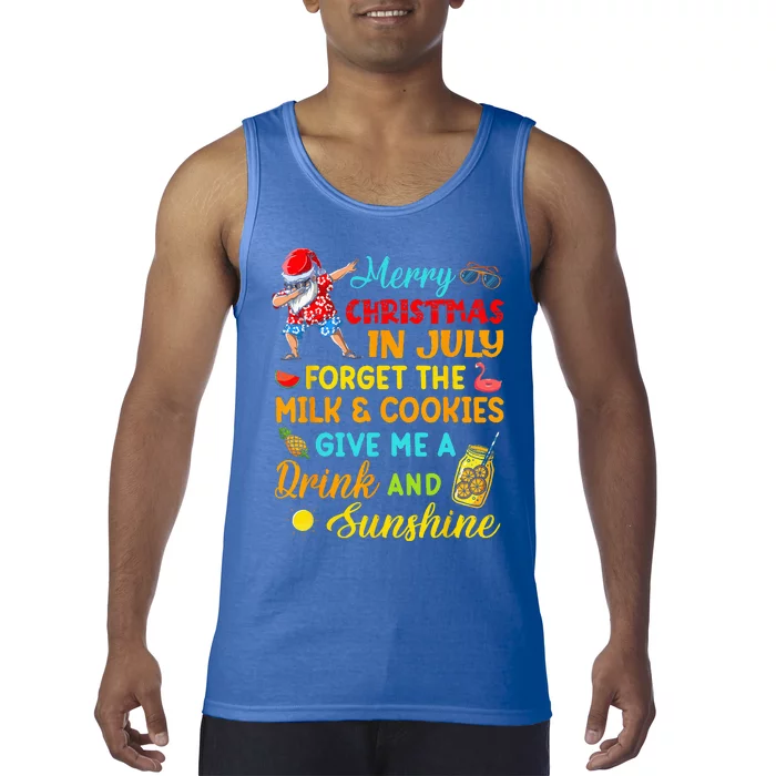 Merry Christmas In July Santa Beach Party Summer Vacation Tank Top