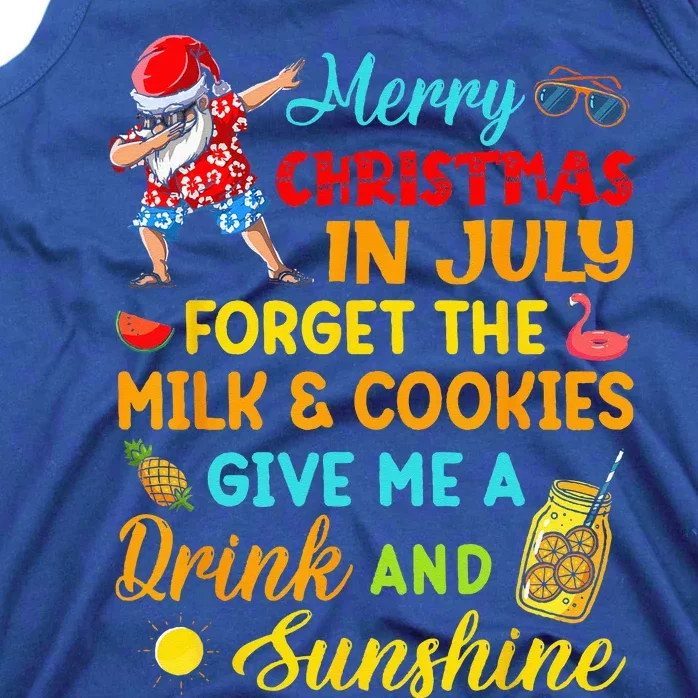 Merry Christmas In July Santa Beach Party Summer Vacation Tank Top