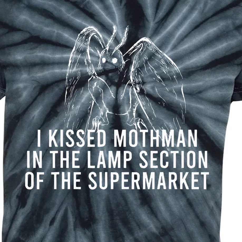 Mothman Cryptid I Kissed Mothman In The Lamp Section Kids Tie-Dye T-Shirt