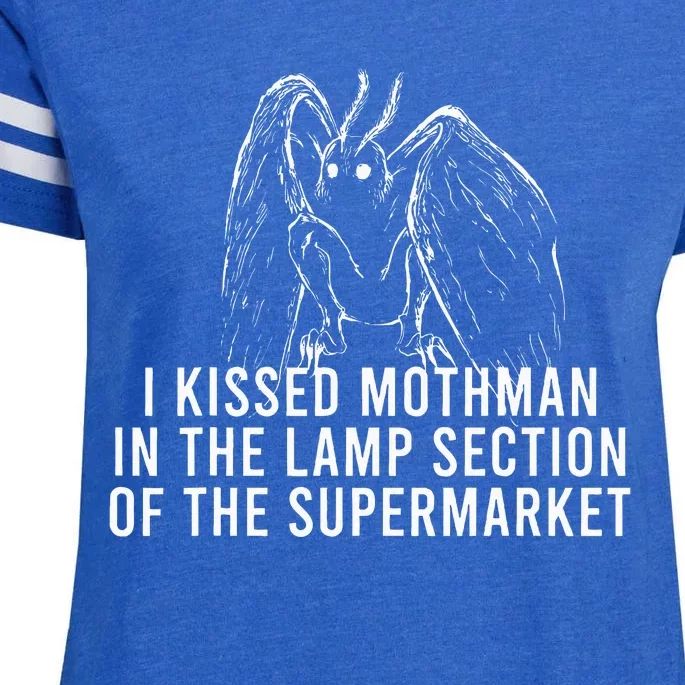 Mothman Cryptid I Kissed Mothman In The Lamp Section Enza Ladies Jersey Football T-Shirt