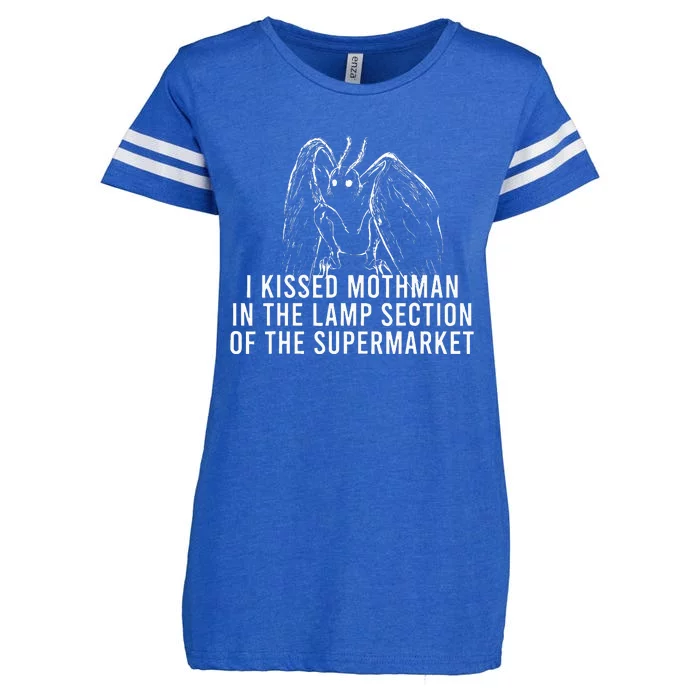 Mothman Cryptid I Kissed Mothman In The Lamp Section Enza Ladies Jersey Football T-Shirt