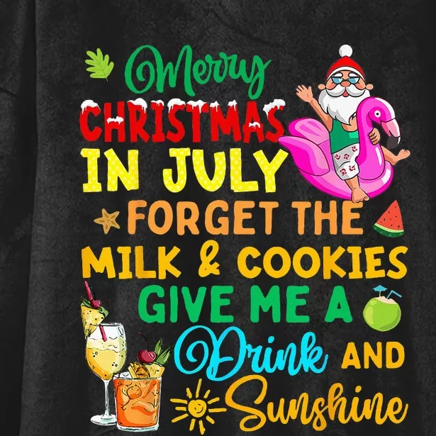 Merry Christmas In July Santa Beach Party Summer Vacation Hooded Wearable Blanket