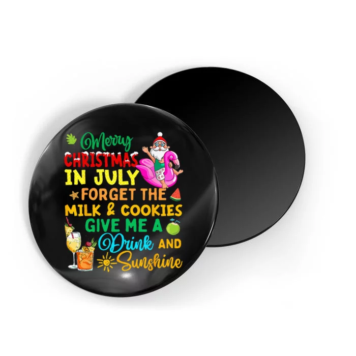 Merry Christmas In July Santa Beach Party Summer Vacation Magnet