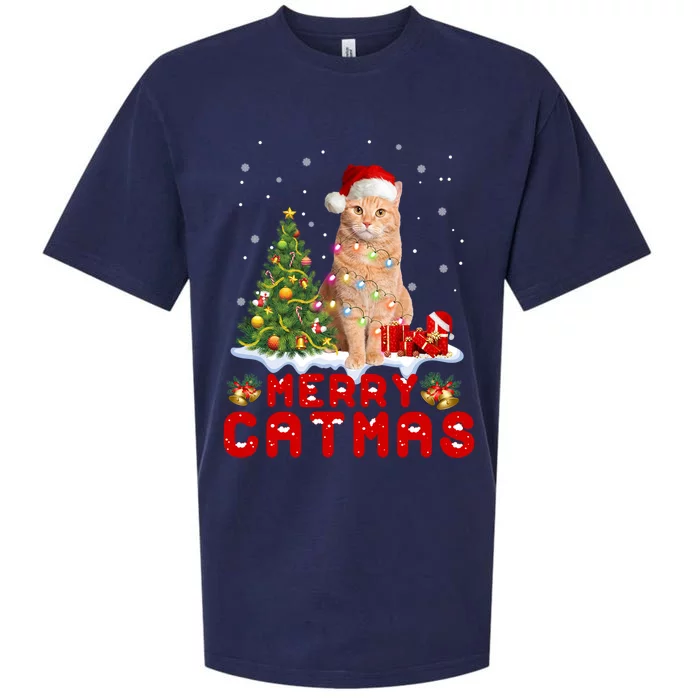 Meowy Christmas In Catmas Pajamas Cute Cat Family Matching Gift Sueded Cloud Jersey T-Shirt